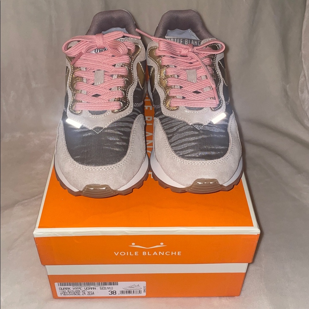 NWT VOILE BLANCHE QWARK HYPE WOMAN
Suede & Technical Fabric Sneakers BEIGE-GREY - Picture 8 of 16
